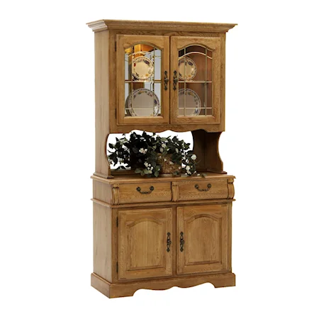 42" China Hutch with Two Half Drawers with Two Drawer Buffet